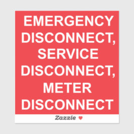 Notfall-, Service-, Meter-Trennzeichen Aufkleber