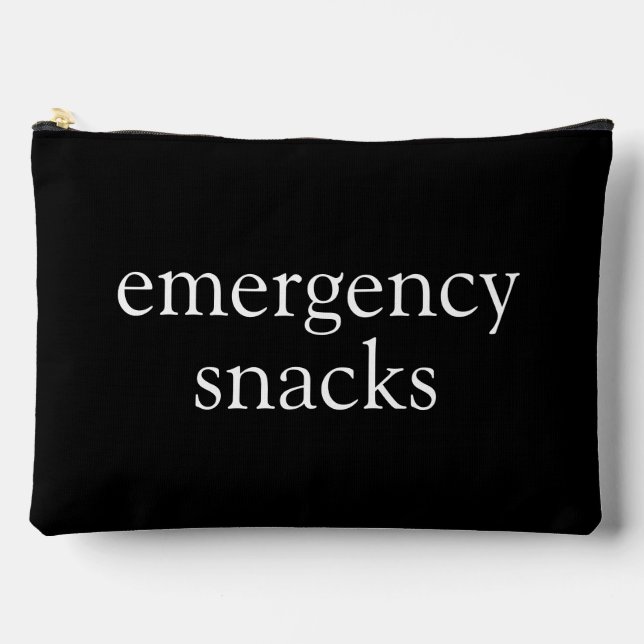 Notfall Snacks Schwarz-Weiß-Tasche Zubehörtasche (Vorderseite)