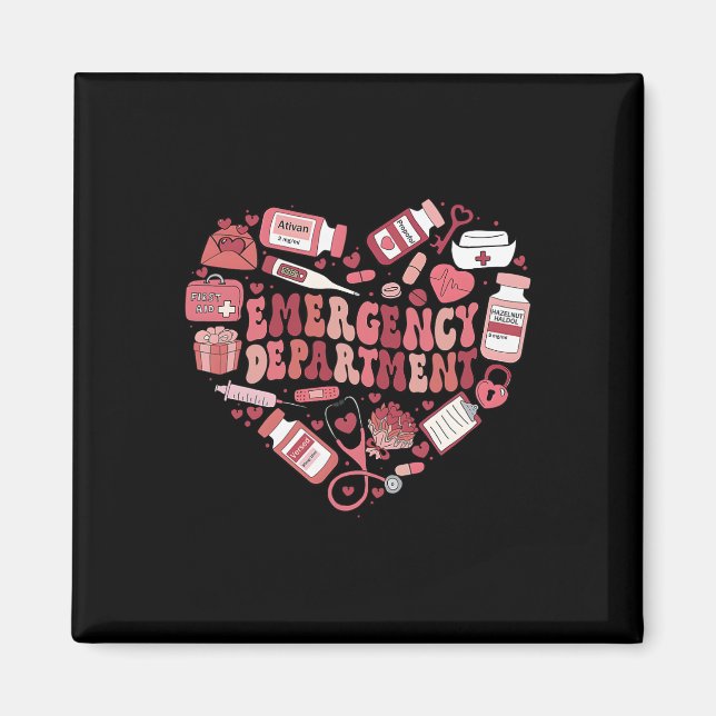 Notfallabteilung Er Krankenschwester Valentinstag  Magnet (Vorne)