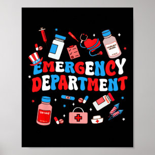 Notfallabteilung Er Nurse Usa Flaggenpatriotin 4 Poster