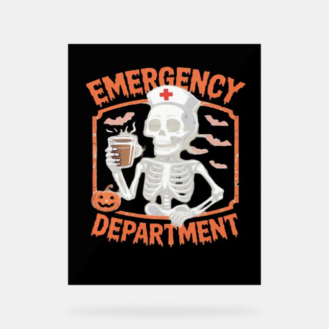 Notfallabteilung Funny Halloween Nurse Essenti Acrylschild (Vorderseite)