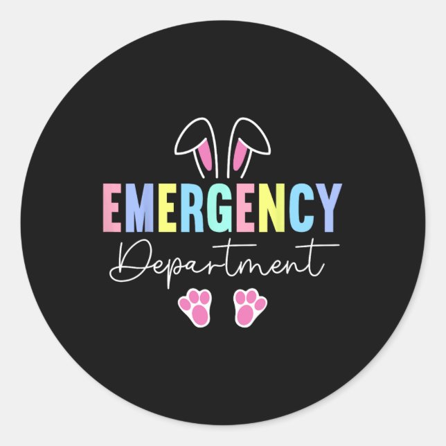 Notfallabteilung Ostern Bunny Er Nurse Oster Runder Aufkleber (Vorderseite)