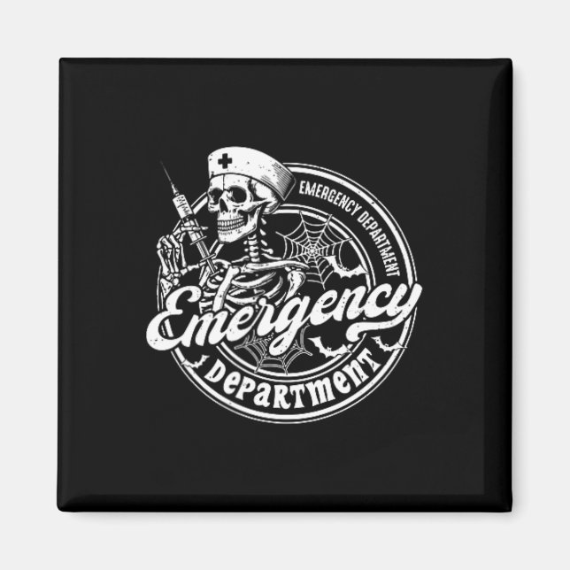 Notfallabteilung Skeleton Er Nurse Halloween 2 Magnet (Vorne)