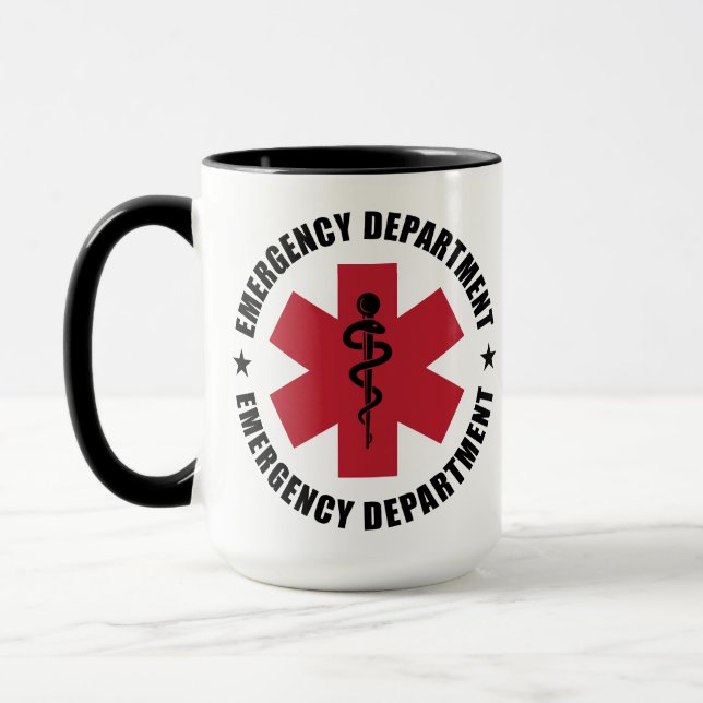 Notfallabteilung Stern des Lebens Medizin Emblem Tasse (Links)
