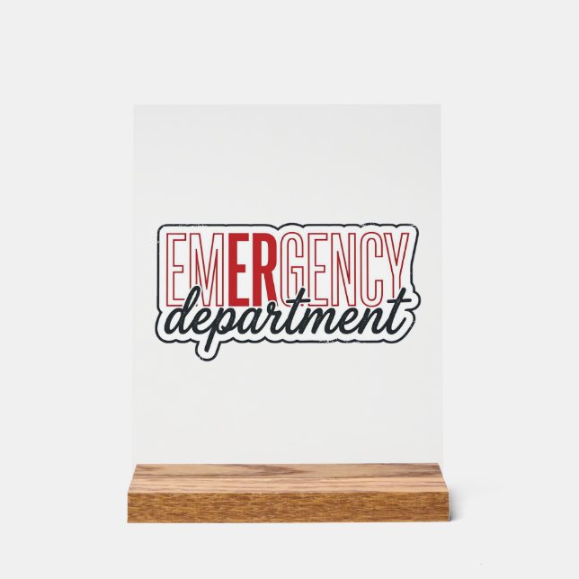 Notfallabteilung-Typografie-Shirt-Design_1 Acrylschild (Vorderseite)