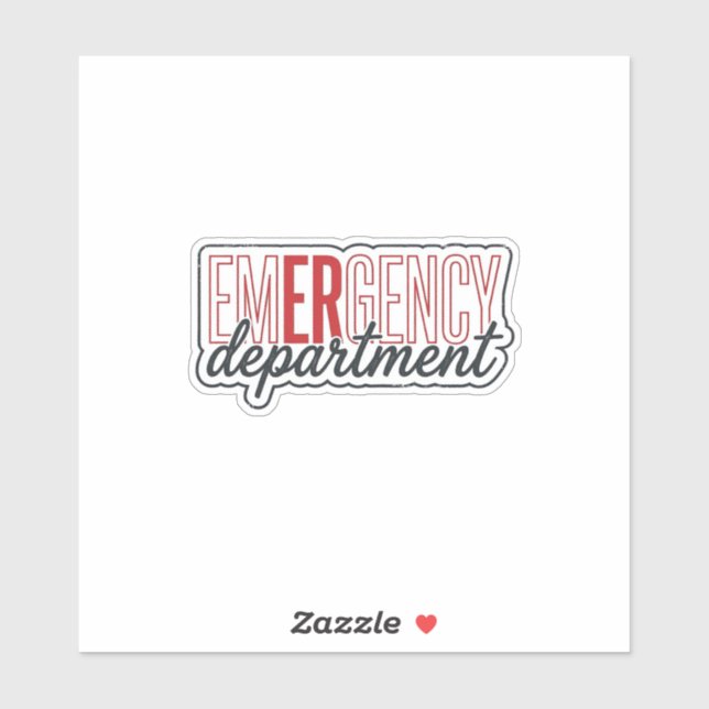 Notfallabteilung-Typografie-Shirt-Design_1 Aufkleber (Blatt)