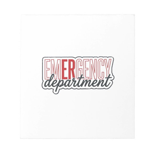 Notfallabteilung-Typografie-Shirt-Design_1 Notizblock (Vorderseite)