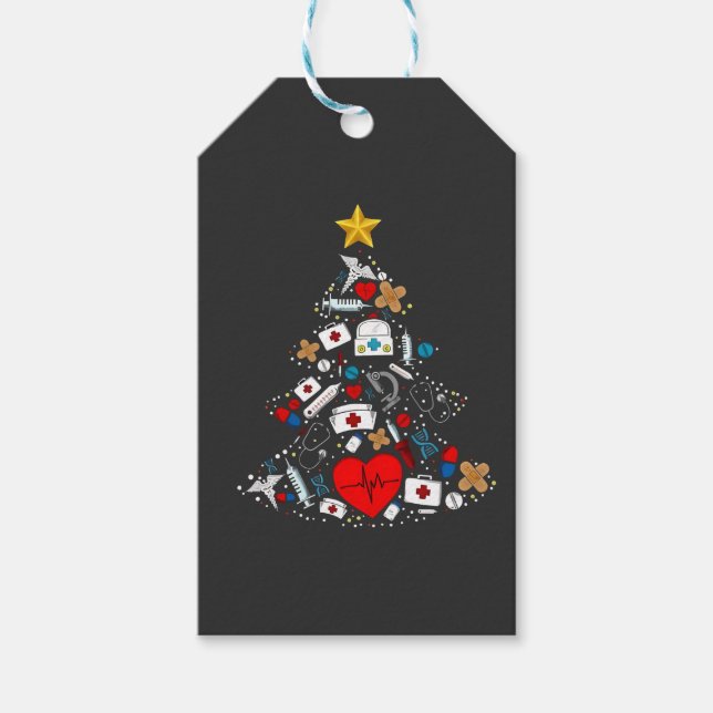 Notfallabteilung Weihnachtsbaum Krankenschwester Geschenkanhänger (Vorderseite)