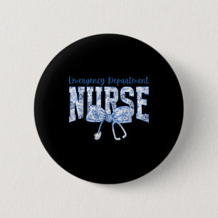 Notfallabteilungs-Krankenschwester Kokette Schleif Button