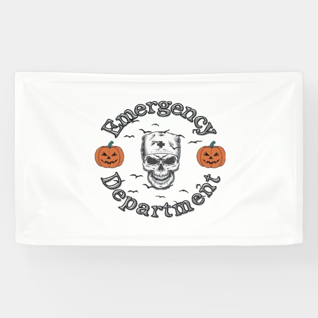 Notfallabteilungsraum Er Nurse Skeleton Hallo Banner (Horizontal)