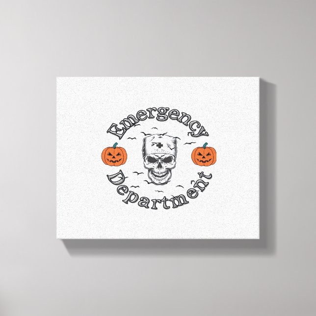 Notfallabteilungsraum Er Nurse Skeleton Hallo Leinwanddruck (Vorderseite)