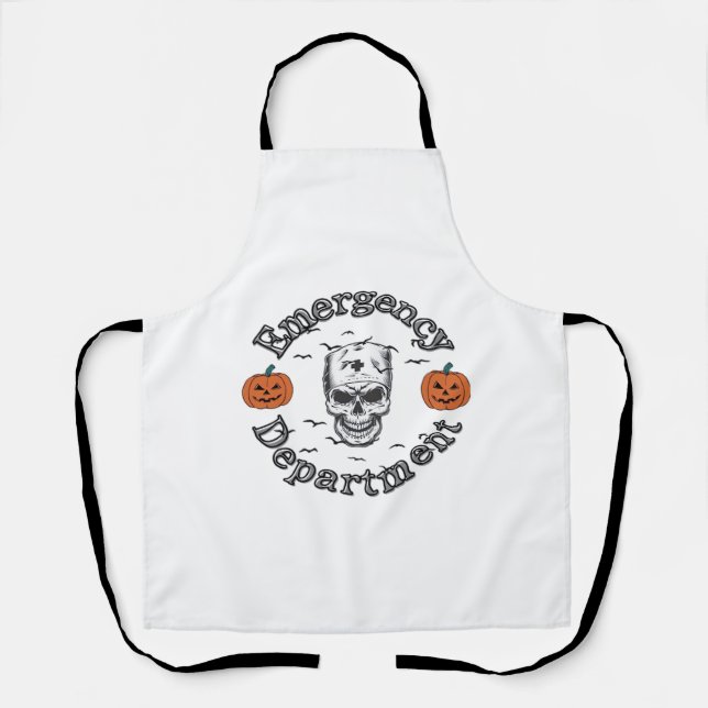 Notfallabteilungsraum Er Nurse Skeleton Hallo Schürze (Vorderseite)