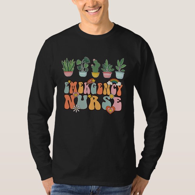 Notfallkrankenschwester ER-Krankenschwester Groovy T-Shirt (Vorderseite)