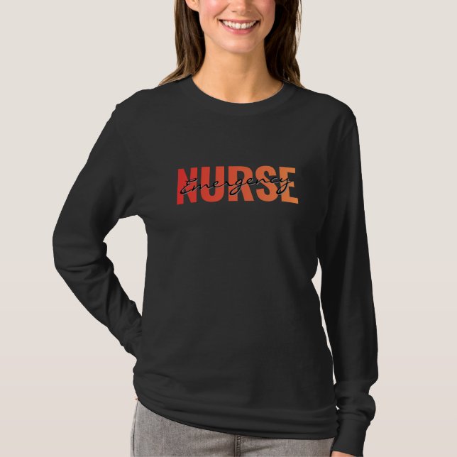 Notfallkrankenschwester Moderne Typografie T-Shirt (Vorderseite)
