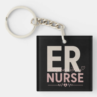 Notfallkrankenschwester-Notfall-starke Typografie Schlüsselanhänger
