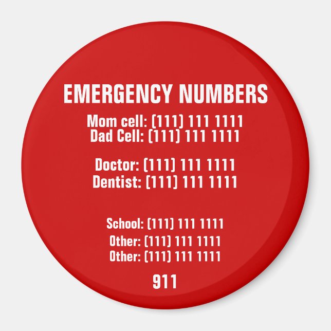 Notfallplan Magnet (Vorne)