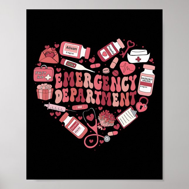 Notfallstation Er Krankenschwester Valentinstag Ge Poster (Vorne)
