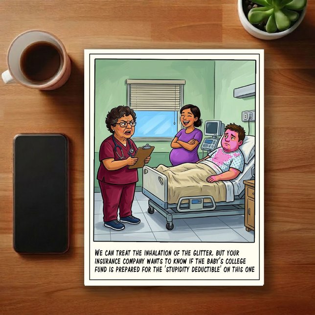 Notfallstation Geschlechtsenthüllung Cartoon Postkarte (Von Creator hochgeladen)