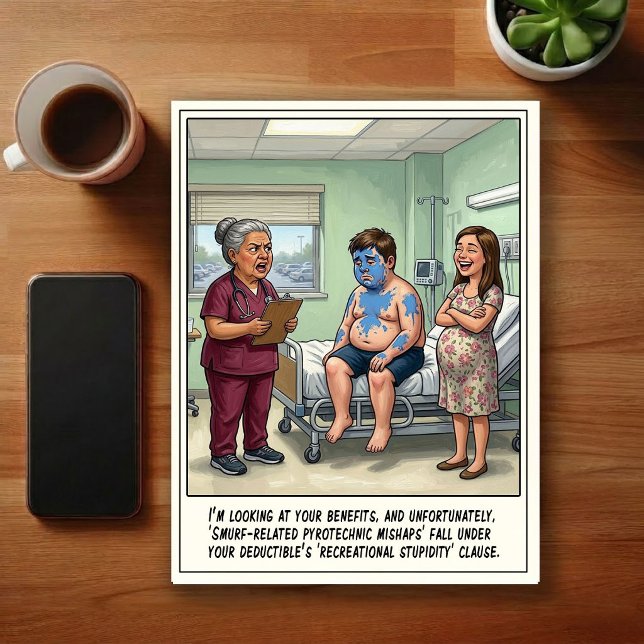 Notfallstation Geschlechtsenthüllung Cartoon Postkarte (Von Creator hochgeladen)