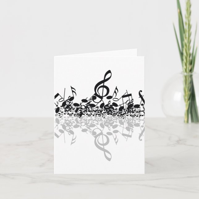 Nothin' but Treble Black Musiknotens Note Card Karte (Vorderseite)