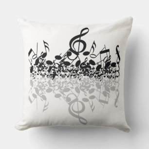 Nothin' but Treble Black Musiknotens Pillow Kissen