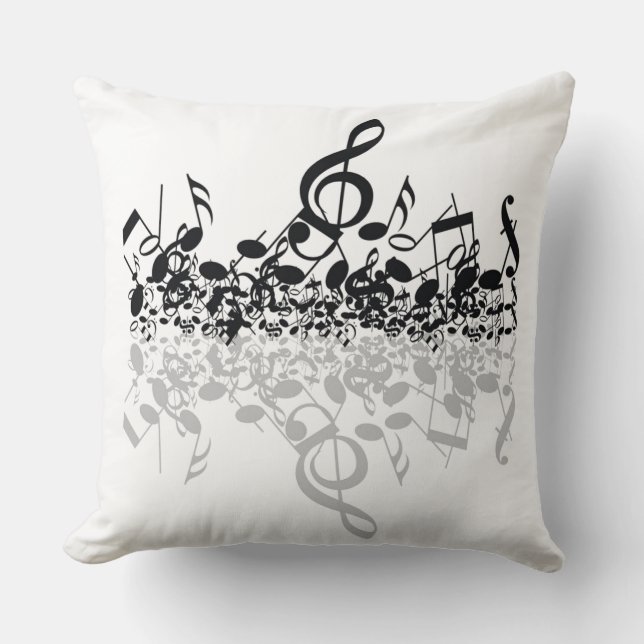 Nothin' but Treble Black Musiknotens Pillow Kissen (Vorderseite)