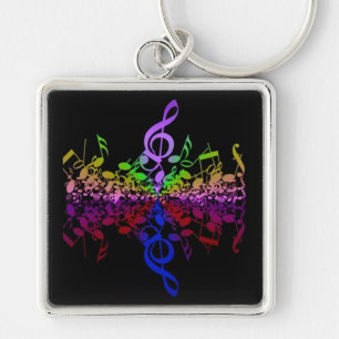 Nothin' but Treble Rainbow Musiknotens Schlüsselke Schlüsselanhänger