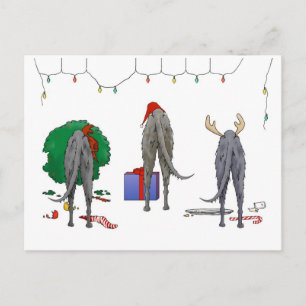 Nothin' Butt A Deerhound Christmas Feiertagspostkarte