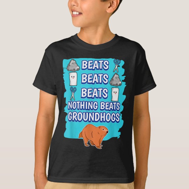 Nothing Beats Groundhogs Rock Paper Scissors Game  T-Shirt (Vorderseite)