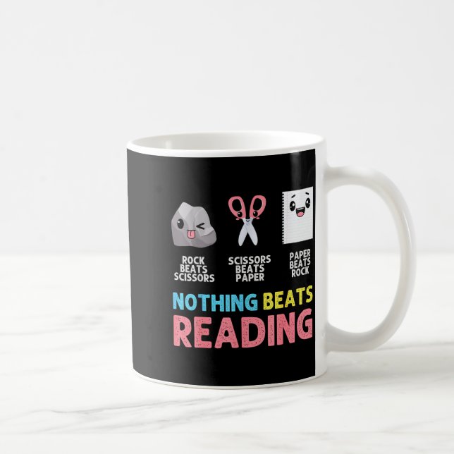 Nothing Beats Reading Funny Rock Paper Scissors  Kaffeetasse (Rechts)