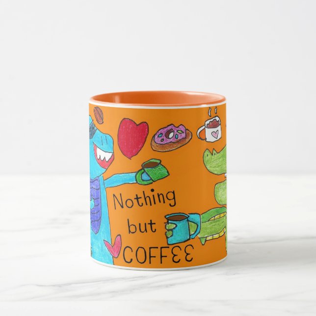 "Nothing but Coffee" Dragon & Dinosaur Kaffee Tass Tasse (Zentrum)