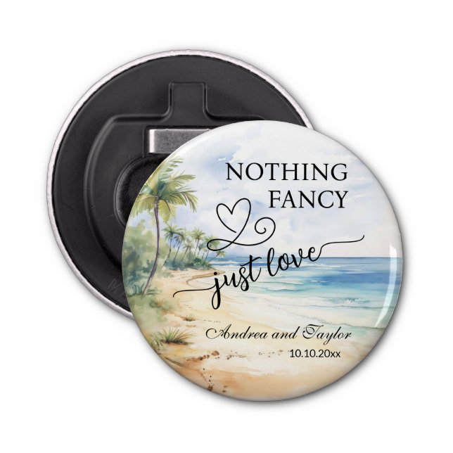 Nothing Fancy Just Love Elegant Wedding favor Flaschenöffner (Vorderseite)