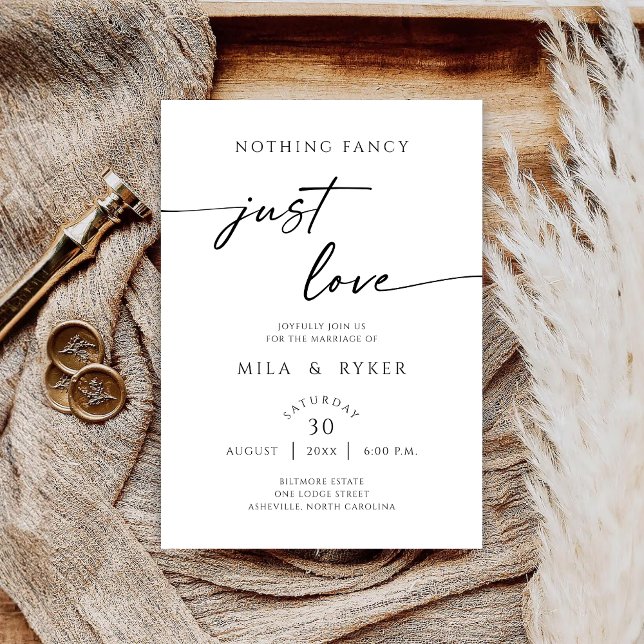 Nothing Fancy Just Love Elegant Wedding Invitation Save The Date (Von Creator hochgeladen)