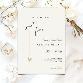 Nothing Fancy Just Love Minimal Wedding Invitation Einladung