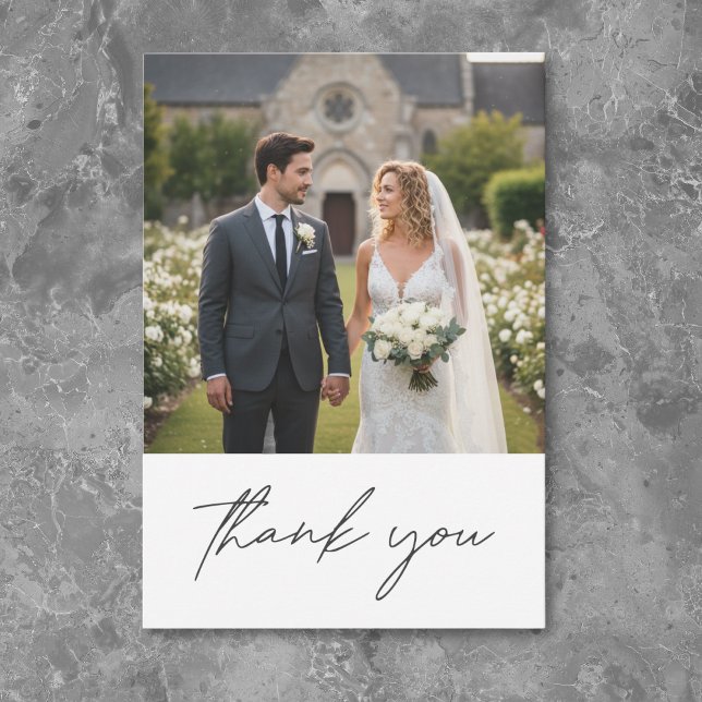 Nothing Fancy Just Love Minimalist Photo Wedding Dankeskarte (Nothing Fancy Just Love Minimalist Photo Wedding Thank You Card)