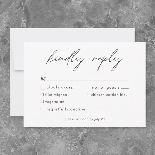 Nothing Fancy Just Love Minimalist Wedding  RSVP Karte (Nothing Fancy Just Love Minimalist Wedding RSVP Card)