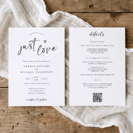 Nothing Fancy Just Love Modern Handwriting Wedding Einladung
