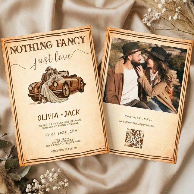 Nothing Fancy Just Love Photo QR Code Wedding   Einladung (Von Creator hochgeladen)