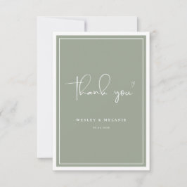 Nothing Fancy Just Love Sage Green Elegant Wedding Dankeskarte
