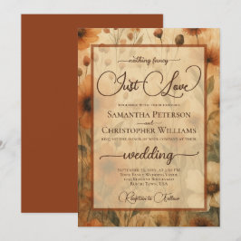 Nothing Fancy Just Love Sienna Boho Floral Wedding Einladung