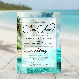 Nothing Fancy Just Love Tropical Beach Wedding Einladung