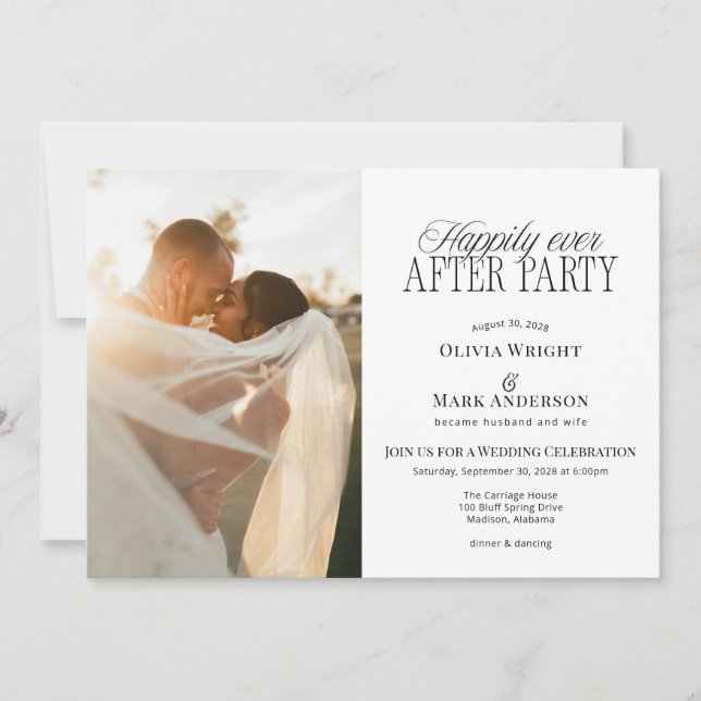 Nothing Fancy Just Love Wedding Invitation Einladung (Vorderseite)