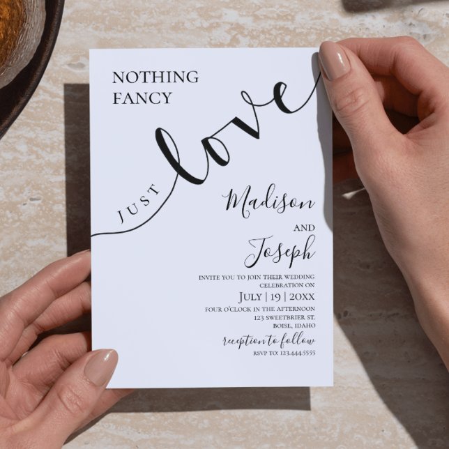 Nothing Fancy Just Love, Wedding, Script, Simple Einladung (Von Creator hochgeladen)