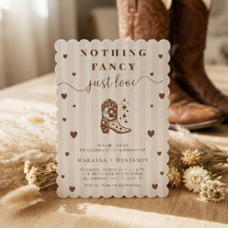 Nothing Fancy Just Love Western Rustic Wedding Einladung