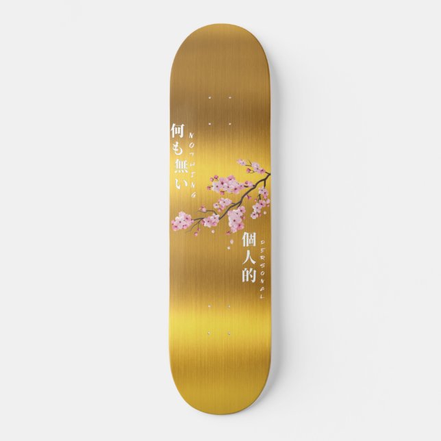 Nothing Personal - Cherry Blossom Gold Edition Skateboard (Vorderseite)