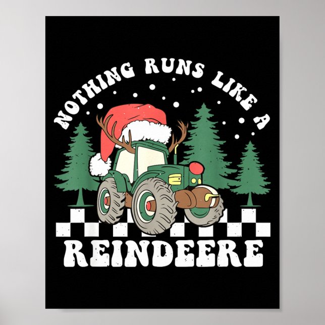 Nothing Runs Like A Reindeer Funny Christmas Famil Poster (Vorne)