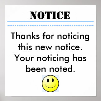 NOTICE, Vielen Dank für die Aufmerksamkeit dieser  Poster