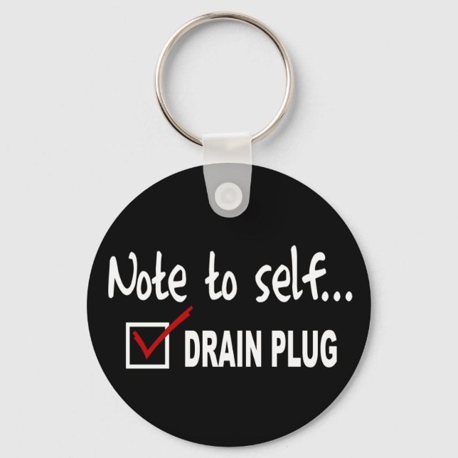 Notiz an sich... Karo Drain Plug - lustiges Boot Schlüsselanhänger (Vorderseite)