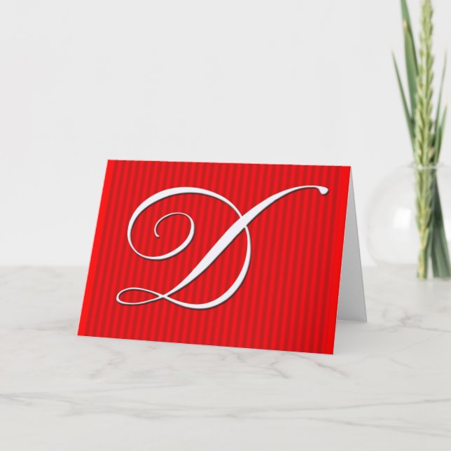 Notiz des roten Buttons Stripe monogram - Initial  (Vorderseite)