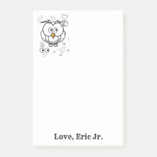 Notiz Eule Färbung Post it Notiz